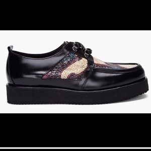 Pierre Hardy Black Leather and Snakeskin Creepers